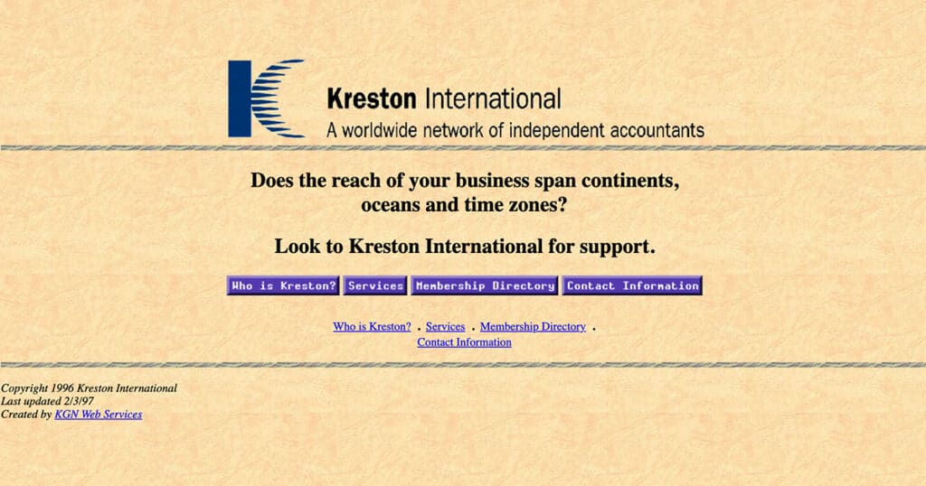 Kreston's first website